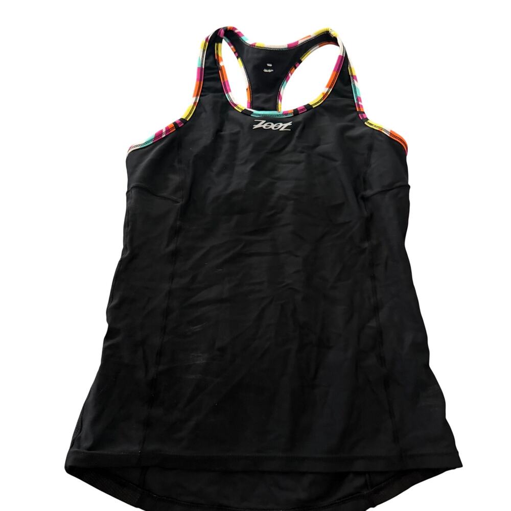 Zoot triathlon womens tank top cycling ironman black fitted sz S no tag jersey